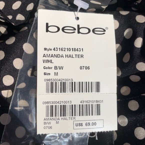 Black and white polka dot halter top - Picture 3 of 3